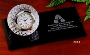Crystal Golf Ball Clock on Base