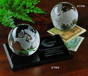 Etched Globe Paperweight