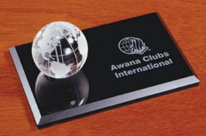 Optic Crystal Globe on Black Base