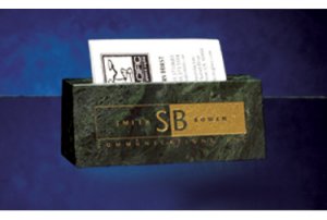 Green Marble Business Card Holder