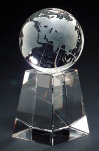 Optic Crystal Globe on Tall Base