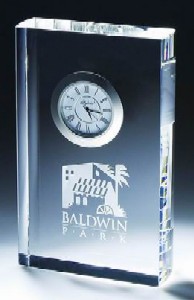 Optic Crystal Rectangle Clock