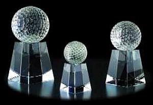 Crystal Golf Ball Trophy