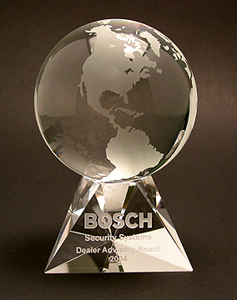 Optic Crystal Globe on Spire Base