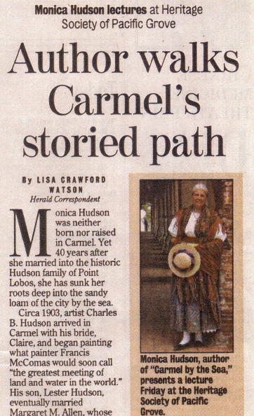 Image about Monica Hudson lectures at Heritage Society of Pacific Grove