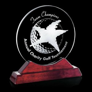 Circle Award on wood base