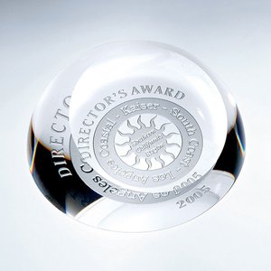 Crystal Slant Dome Paperweight